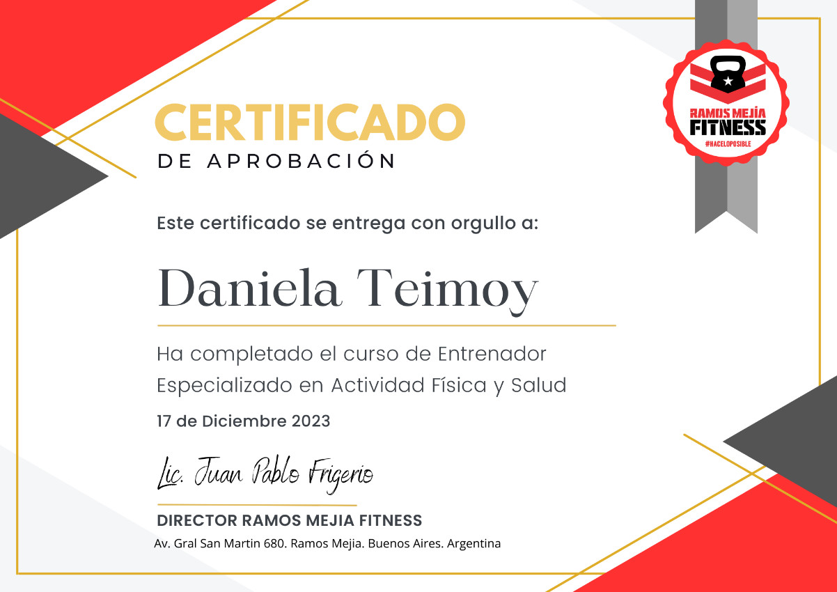 Certificado RAMOSMEJIAFITNESS